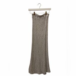 Free People Knit Ribbed Gray Ribbed Maxi Skirt